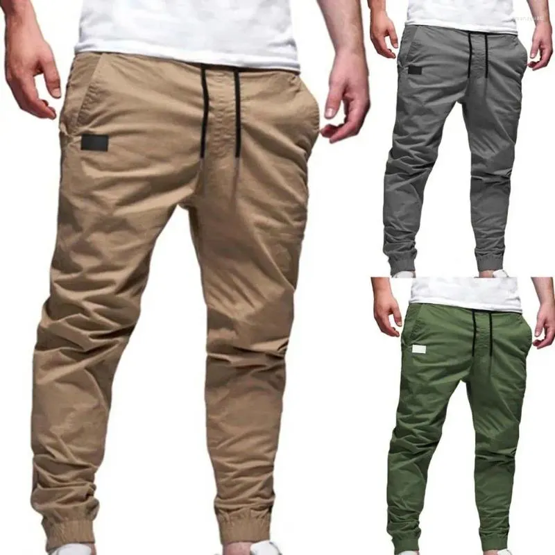Pantalons pour hommes tendance décontracté doux pour la peau multi-poches confortable attaché à la cheville mince Fitness pantalons d'entraînement tout Match