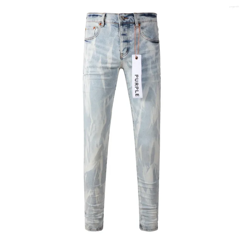 Kvinnors byxor lila varumärke jeans mode av hög kvalitet gata smal tie-dye tvätt personlighet reparera låg höjning mager denim