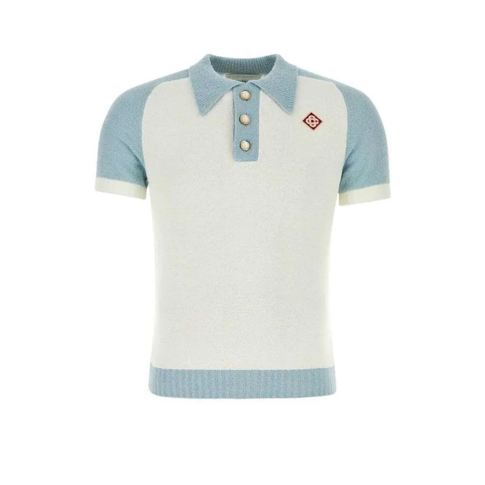 Casablanca Polo de punto con tres botones de perlas Polos Camisa de diseñador para hombre Casablanc