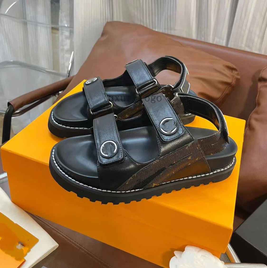 Designer Shoes Paseo Comfort Sandals Men Women Luxury Shoes Rubber Flat Mules Loafers Presbyopia Printing Leather Slippers Platform Buckle Sandal Denim 3.7 04