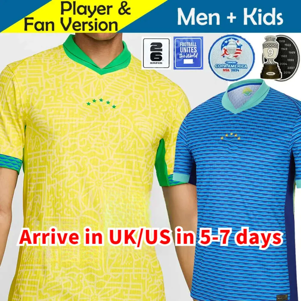 BRASIL 2024 Copa América Copa Futebol Jerseys Camiseta De Futbol PAQUETA RAPHINHA Camisa de Futebol Maillot QUINHOS VINI JR Brasil RIHARLISON HOMEM CRIANÇAS MULHER