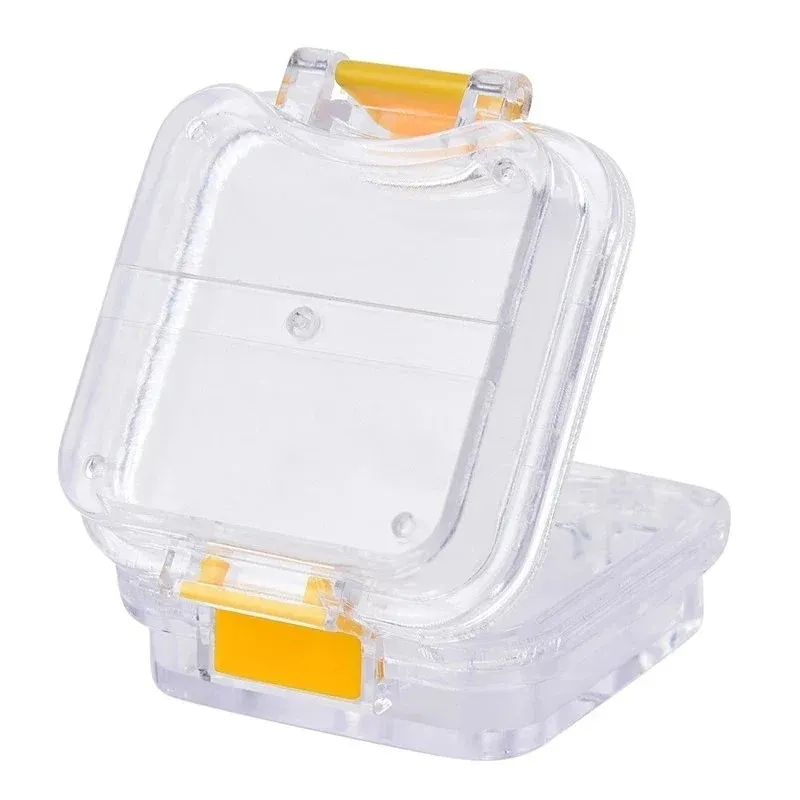 Dental False Teand Storage Box med Hanging Net Container Artificial Tooth Organizer Transparent Tooth Box Denture Bath Box Case