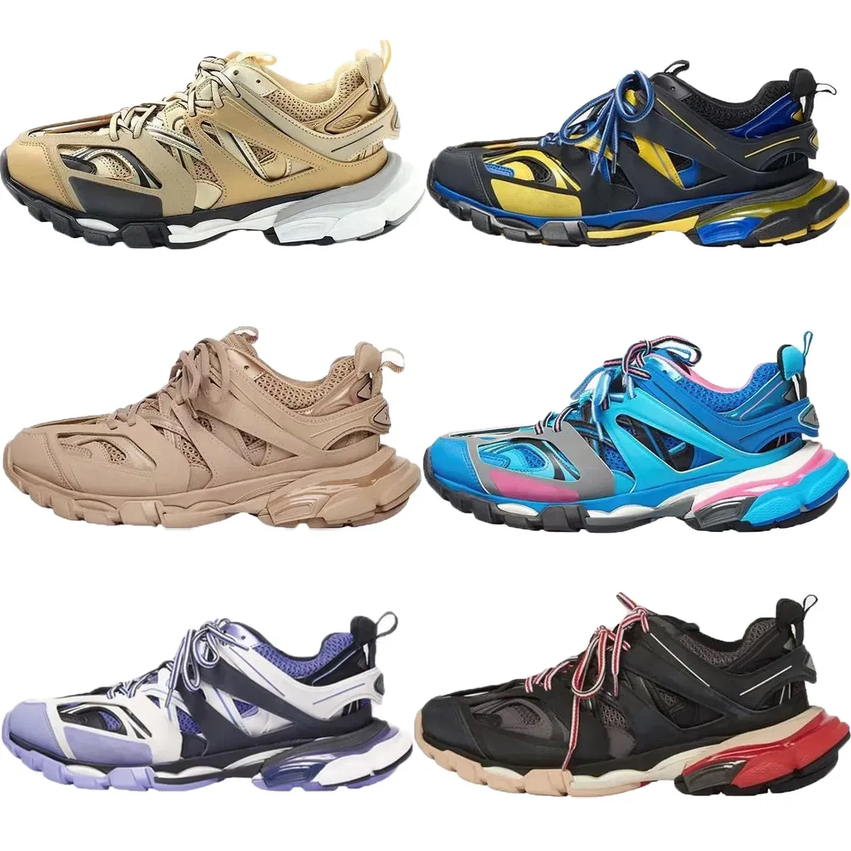 Track 3.0 Tasarımcı Koşu Ayakkabıları Erkek Kadın Ayakkabı Üçlü Beyaz Siyah Tess.S. Gomma deri eğitmen naylon baskılı platform eğitmenleri ayakkabı spor ayakkabıları