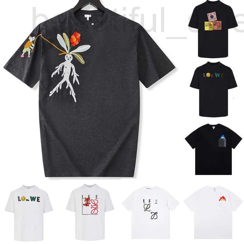 Męskie koszulki projektant Spring Spring Mens Summed Oversized krótkie rękawowe haft mandragora t-shirt Melange Relaked Fit T-shirt w bawełnianej koszulce dziennej koszulek 7K5J