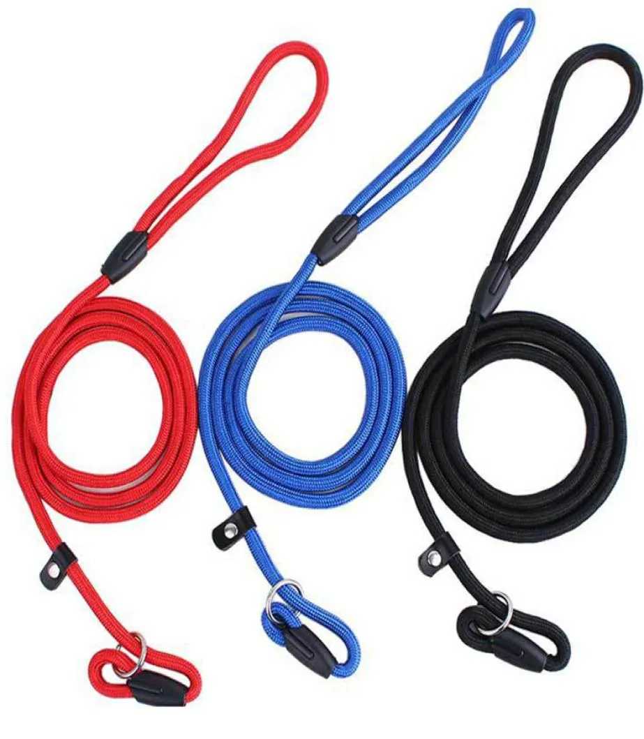 Pet Dog Nylon Rope Training Leash Slip Lead Strap Justerbar Traction Collar Pet Animals Rep Supplies Tillbehör 06130CM6516266