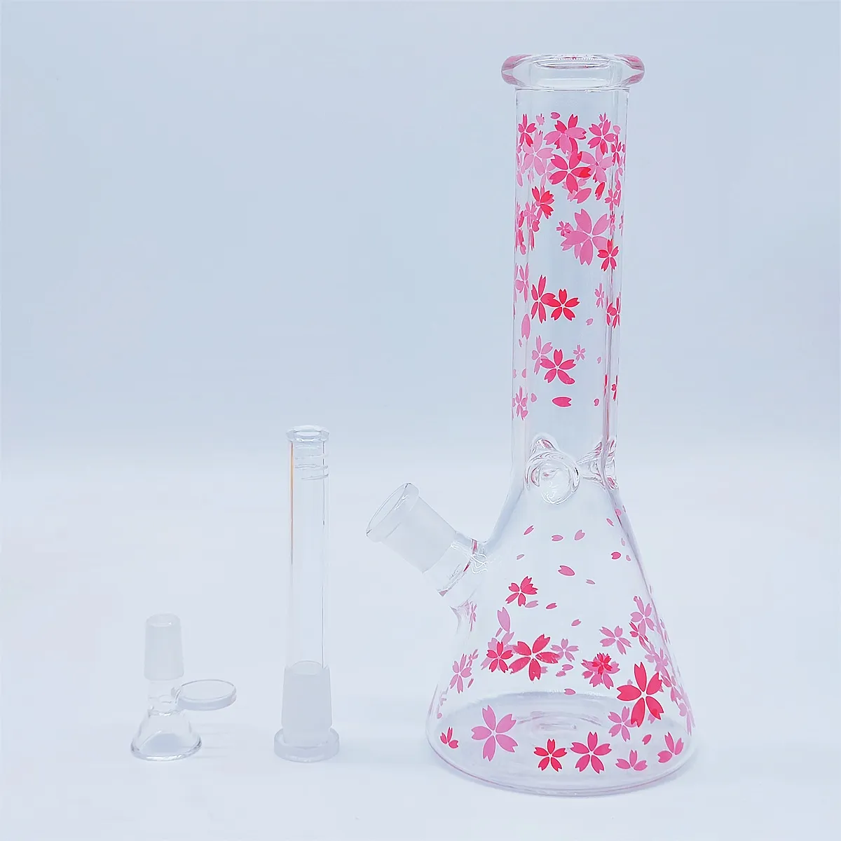 10 Inch Glass Beaker Bongs Variety Design Pink Sakura Heady Bong Hookah