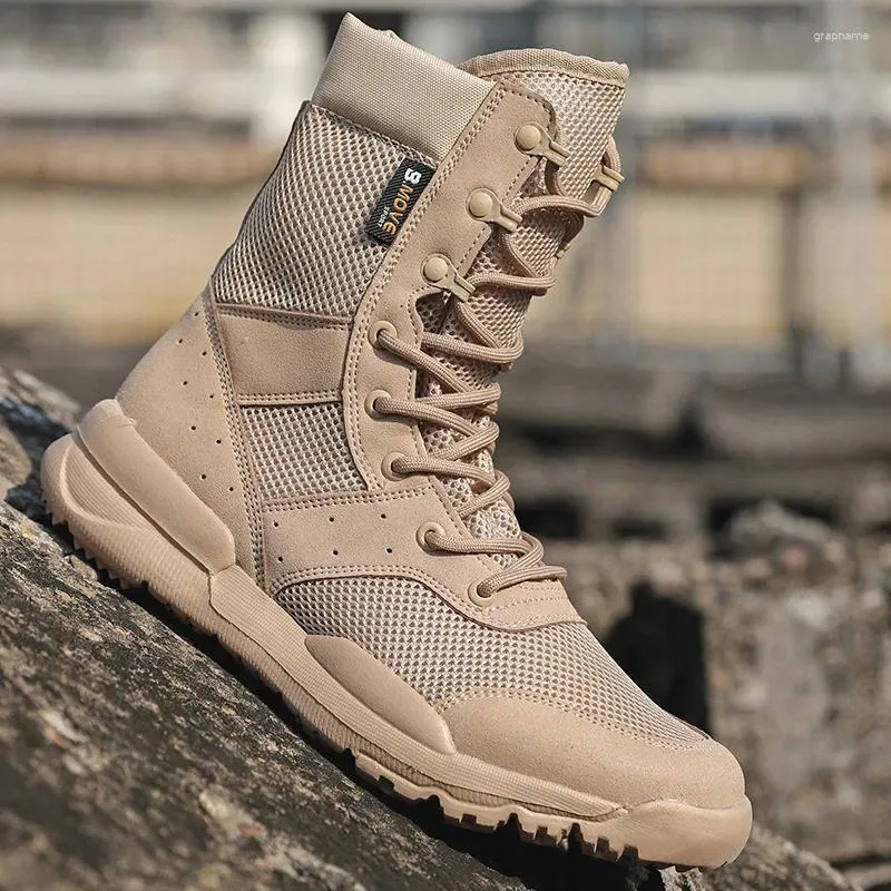 Fitness Shoes Topfight Big Size 48 47 Desert Boots Absorbing High Top Army Ultra Light Breathable Combat Military Boot Anti-slip