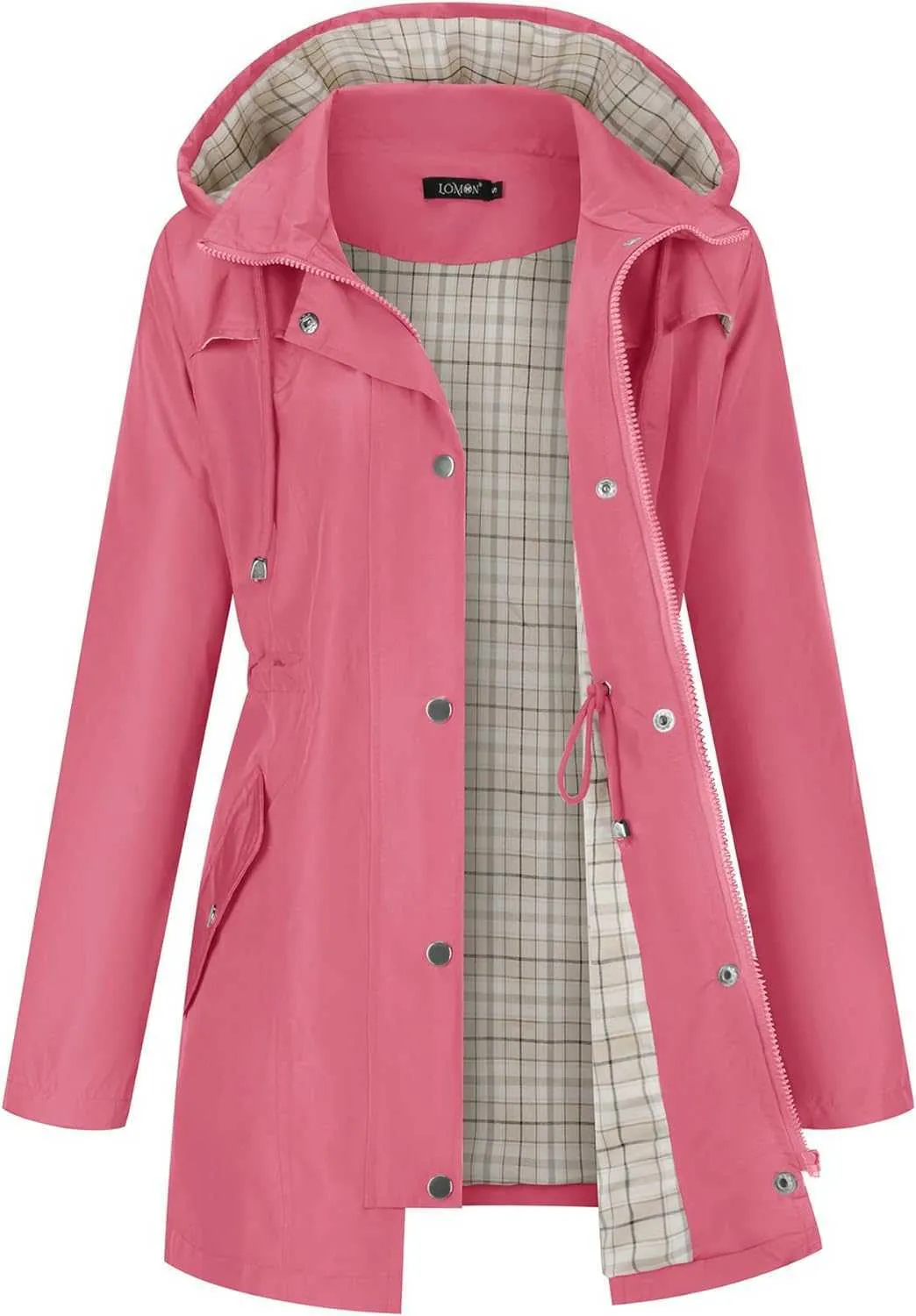 Waterproof Jacket Pink Raincoat Ladies Pink Womens Lined Rain Mac