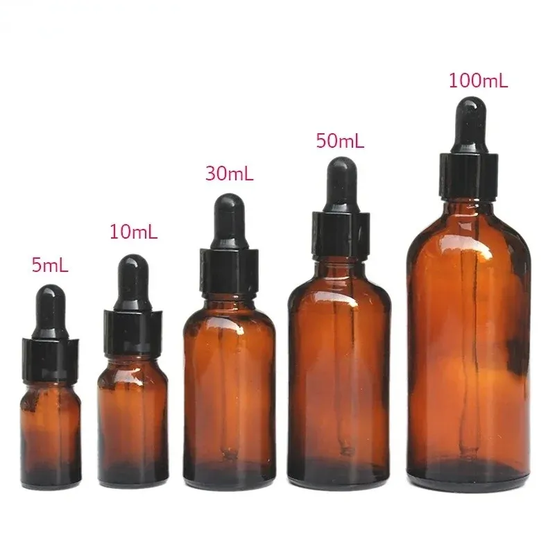 Druppelflesjes 5ml-10ml Reagens Oogdruppel Amber Glas Aromatherapie Vloeibare Pipetfles Hervulbare flessen Reizen