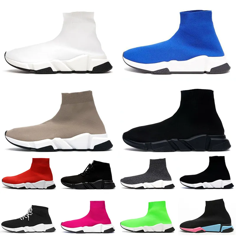 heren dames sokschoenen plate-forme designer speed trainer casual schoenen sneakers zwart witte graffiti zool 17fw vintage sokken trainers wandelen wandelen loafers