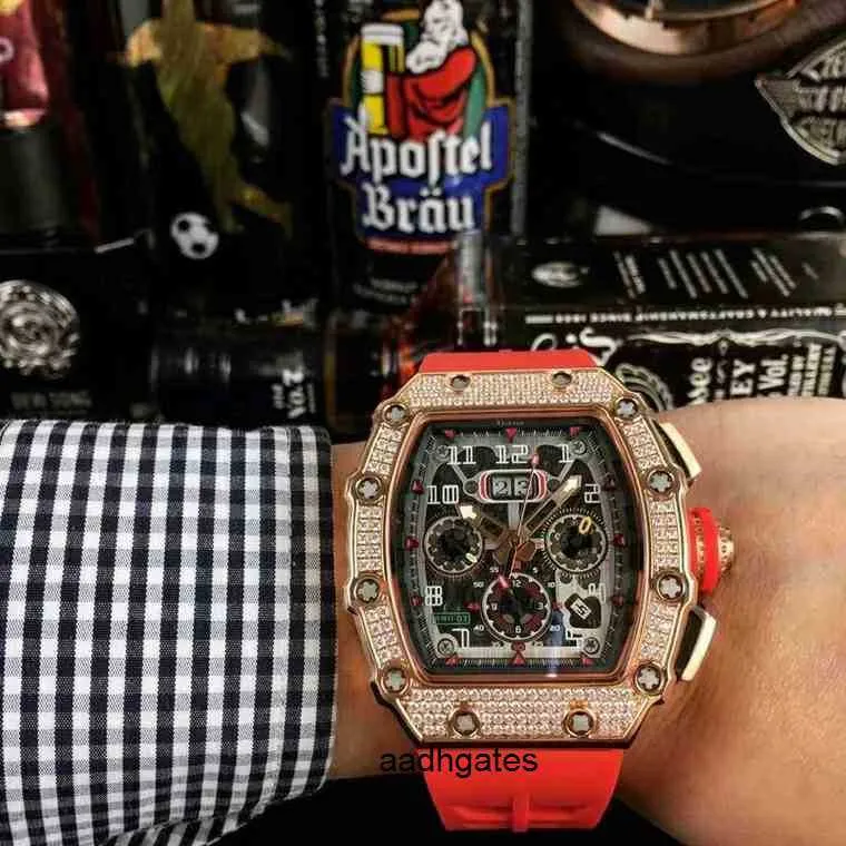 mens Mechanics Watches Richa Luxury Wristwatch Bexei Top Ten Brands Swiss Hollowed Out Full Automatic Men's Mechanical Carbon Fiber Mill