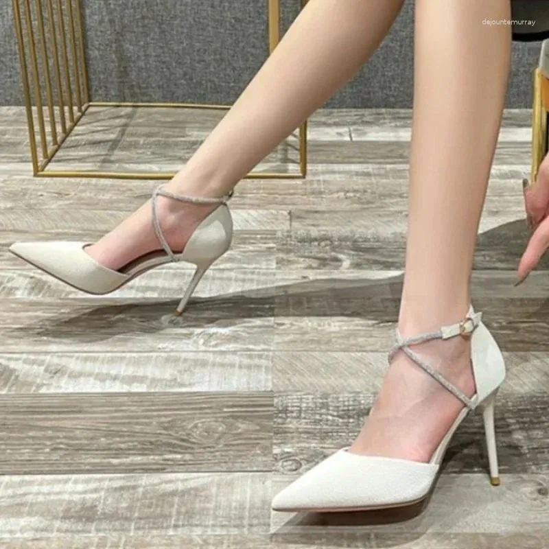 Модельные туфли 34-43, женские большие размеры, весна 2024, женские туфли-лодочки с острым носком, пикантные женские белые туфли на очень высоком каблуке 8 см