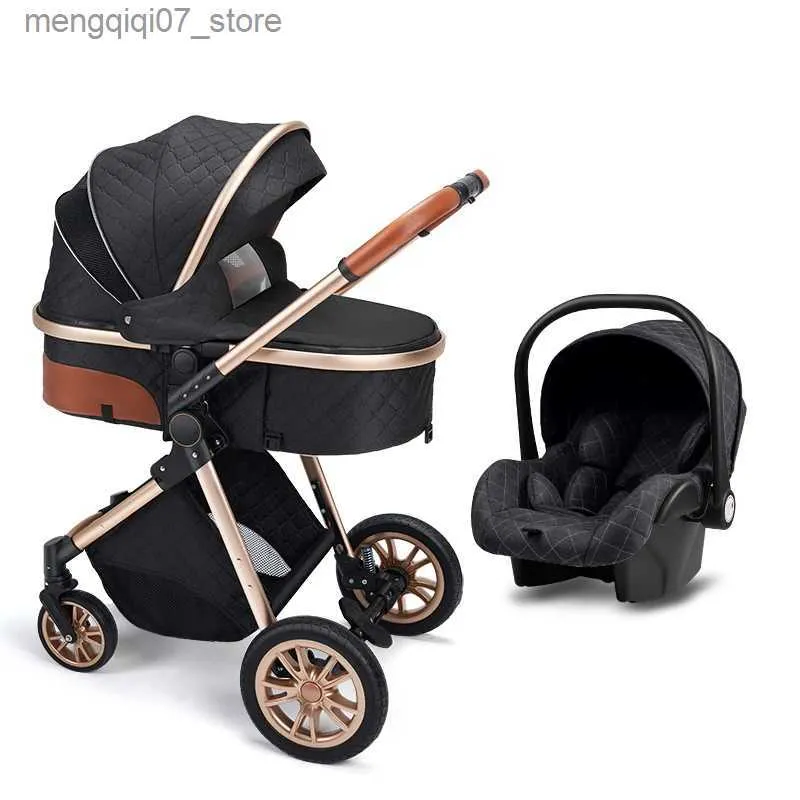 Barnvagnar# 2022 Ny babyvagn High Landscape Baby Cart kan sitta kan ljuga basinet Portable Presschair Spädbarnsbärare Gratis frakt L240319