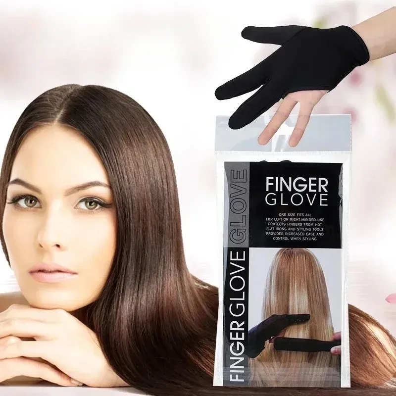 平らな鉄の耐熱性髪のための3本の指のアンチホットグローブのためのヘアドレッシングカーリンググローブスタイリング家庭用手袋