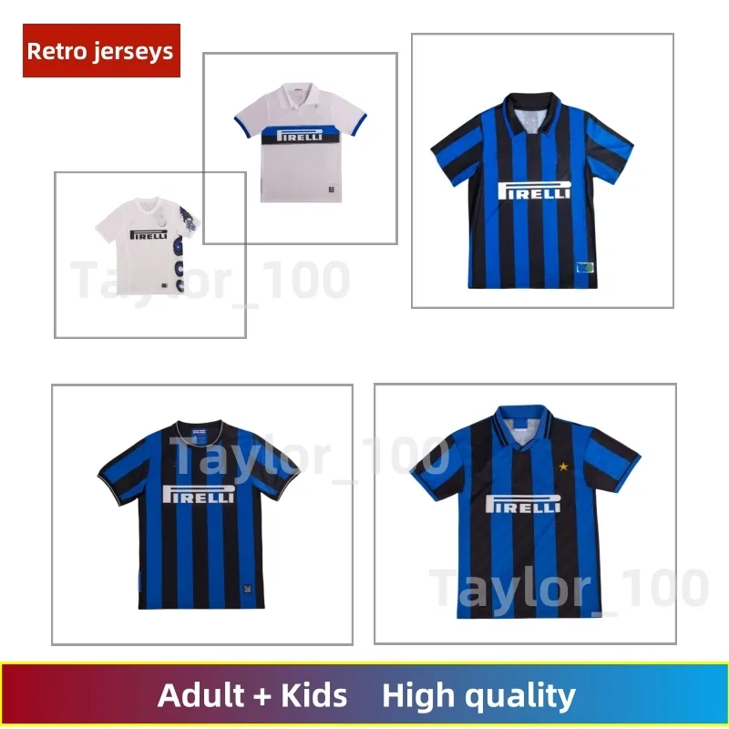 Retro Jerseys97 98 99 01 02 03 Djorkaeff Baggio Adriano Milan 10 11 07 08 09 Inter Batistuta Zamorano Home Away