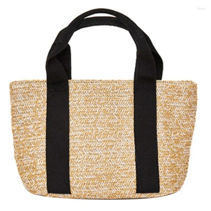 Totes Borsa da donna in paglia Borsa da spiaggia in tessuto moda estiva Borsa da viaggio per la spesa quotidiana femminile di grande capacità