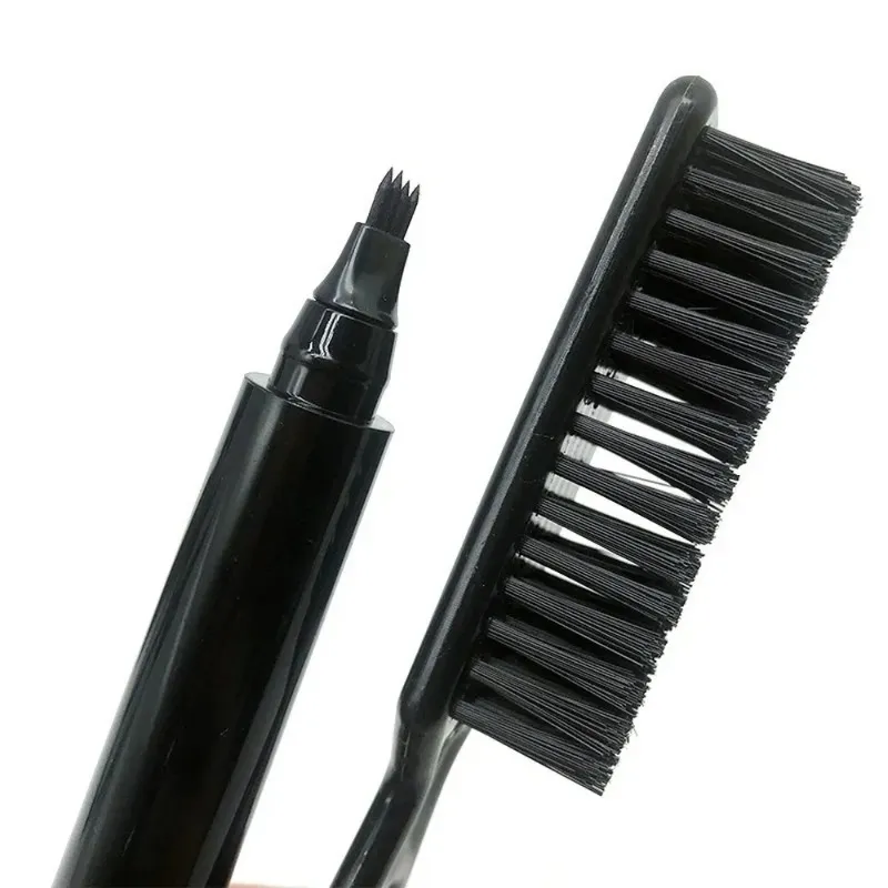 Water Proof Long Lasting Retractable Beard Enhancement Brush and Hairline Filler Kit Mens Beard Pencil Filler Pen