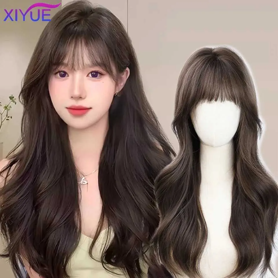 Synthetic Wigs Cosplay Wigs XUTYE Female long hair natural long curly hair full head set with fluffy atmosphere full top curly hair set with long wig 240329