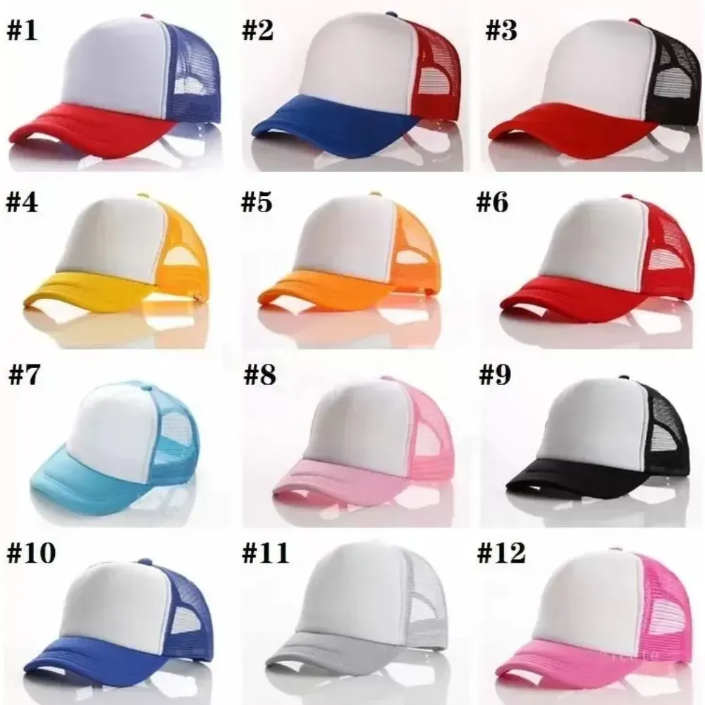 UPS Feestelijke Feesthoeden 21 kleuren Kinderpet kinderen Mesh Caps Blank Sublimatie Trucker Hoed Meisjes Jongens Peuter Cap NIEUW Z 3.19