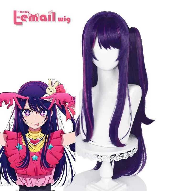 合成ウィッグL-EMAIL WIG Synthetic Hair Oshi No Ko Hoshino Ai Cosplay Wig 80cm長さの紫色のバラ