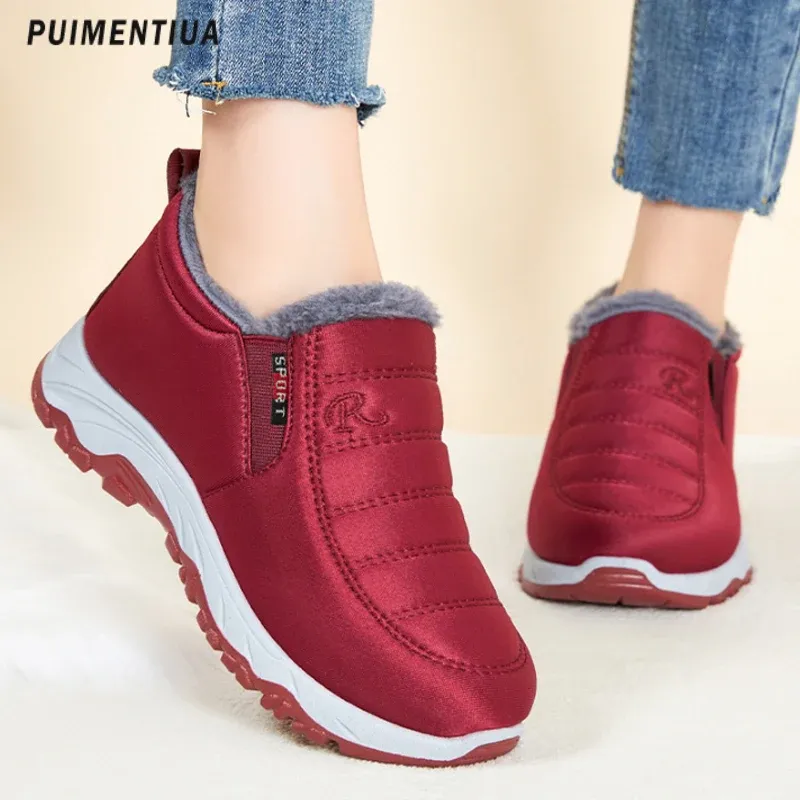 Boots Snow Boots Women Plus Size Shoes For Women Warm Fur Winter Unisex Ankle Boots Waterproof Shoes Female Male Footwear Work Shoes