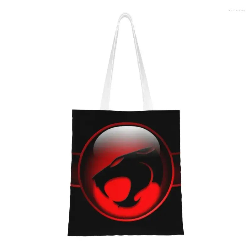 Shopping Bags Custom ThunderCats Canvas Bag Women Portable Groceries Tote Shopper