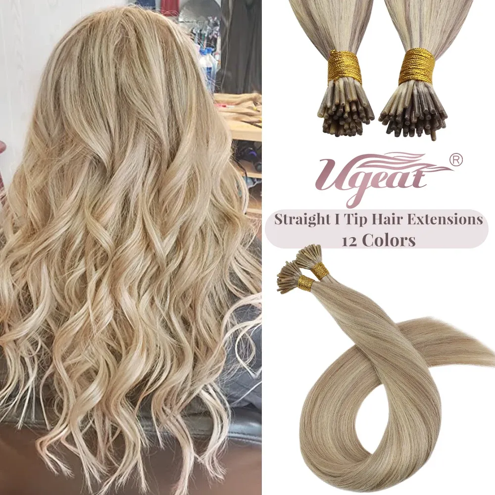 Extensions Ugeat I Tip Hair Extensions Pre Bonded Hair Remy Fusion Hair 1424 Inch 40g/80g Straight Stick Tip Human Hair