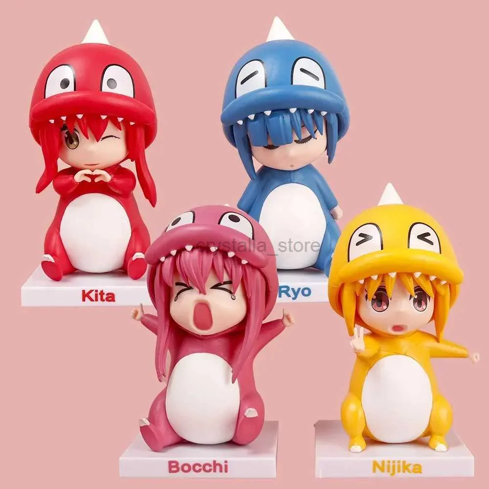 Anime Manga Ijichi Nijika Kita Ikuyo Gotoh Hitori Yamada Ryo Cute Dinosaur Dress Element Doll Anime Garage Figures PVC Toy Sets Birthday Gift 240319