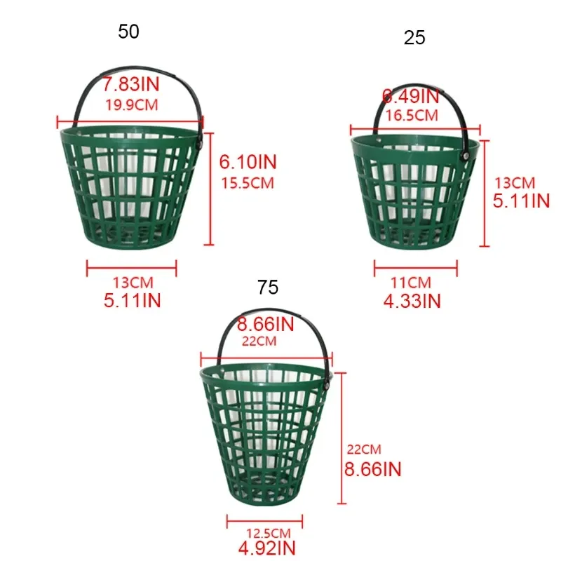 Aids Tragbarer Golfballkorb, grün, robuster Nylon-Golfballbehälter mit Griff
