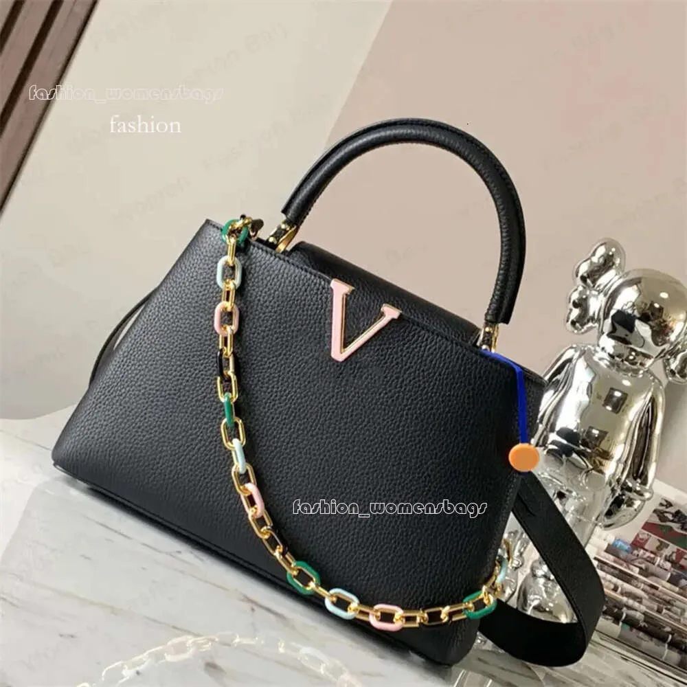 10A Mirror Quality Capucines Totes Designer Kvinnor Väskor Läderkoppling Pouch Axelväska Kvinnor S Handväskor Lady Purse Woman Lady