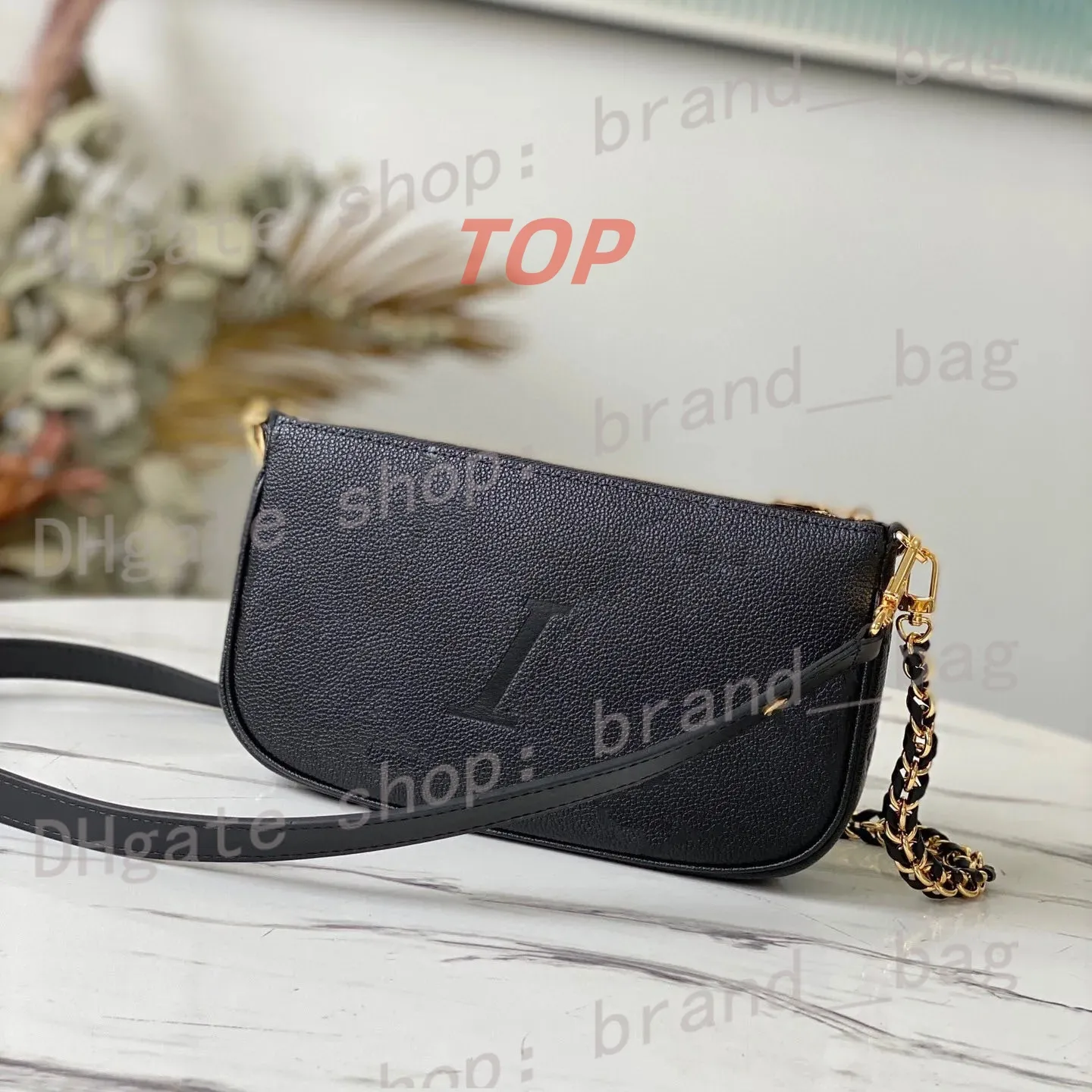 10a Siyah Kabartmalı Tasarımcı Çanta İki Parçalı Çöp Çoklu Pochette Deri Çanta Messenger Çanta Kadın Lüks Çanta Omuz Crossbody Tote Çanta Cüzdanı FedEx Gönder