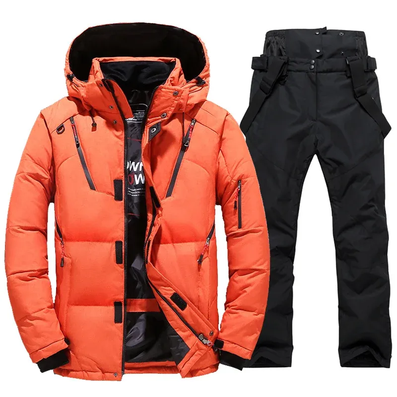 Boots New Ski Suit Men Winter Snow Parkas Warm Windproof Outdoor Sports Skiing Down Jackets and Pants Male Snowboard Wear Overalls