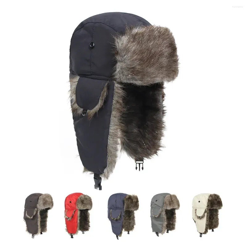 Bérets d'hiver soviétique Lei Feng chapeaux hommes femmes en plein air russe Ushanka Bomber chapeau épaissir coupe-vent fourrure oreillette casquette