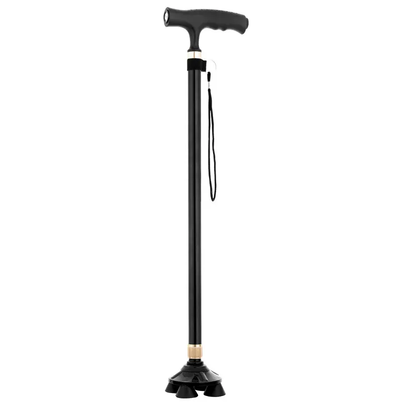 Pinnar Justerbar vikning Walking Cane med LED -ljus Nonslip Base Mobility Aid Aluminium Alloy Lightweight Walking Stick för äldre
