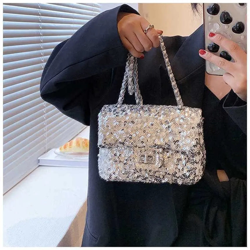Trendy Shoulder Bags: Sequin Chain Designer Handbag Women's Single ...