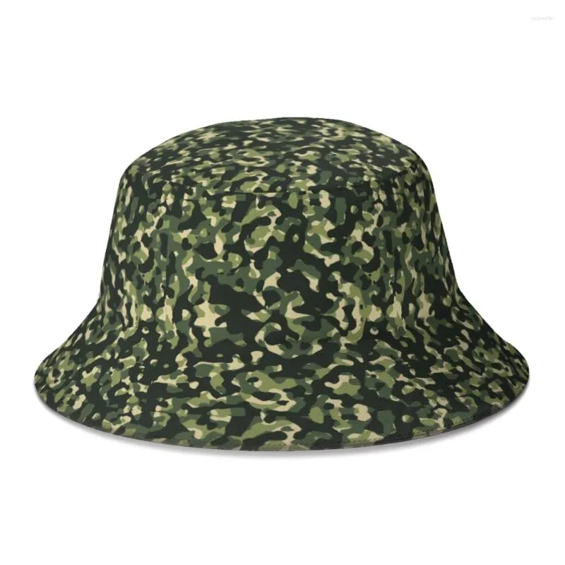 Berets Army Camouflage Military Design Bucket Hat For Women Men Students Foldable Bob Fishing Hats Panama Cap Autumn