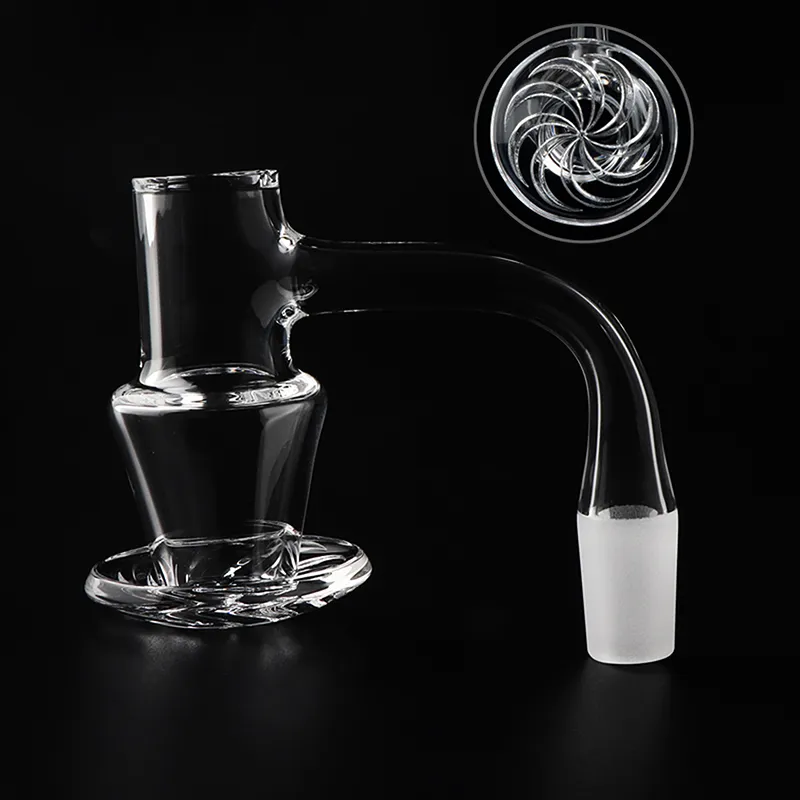 Nahtlos verschweißter Wishing Well Smoking Quartz Blender Banger mit Dichro-Marmor-Glaskappe, Rubin-Terp-Perlen, 20 mm Außendurchmesser, vollständig verschweißte, abgeschrägte Kantennägel für Dab-Rigs