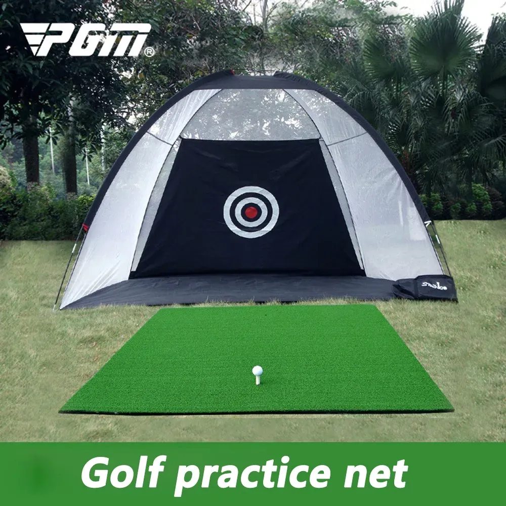 AIDS PGM Golf Practice Network inomhus Practice Network Golf Fighting Cage, Golf Nets for Backyard Driving, Home Golf Swing Training