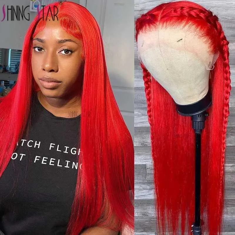 Synthetic Wigs Synthetic Wigs 13X4 13X6 Hd Lace Front Human Hair Wigs Red 99J Burgundy Straight Transparent Lace Frontal Human Hair Wigs Pre Plucked Lace Wigs 240329