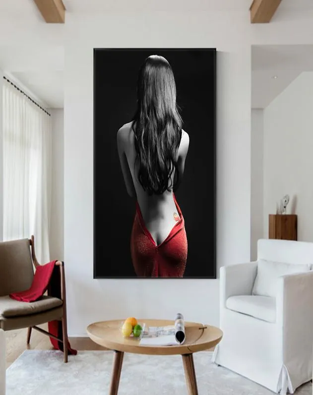 Moderne halfnaakt vrouwen posters en prints muur canvas schilderij sexy naakt foto's voor woonkamer interieur geen frame6103872