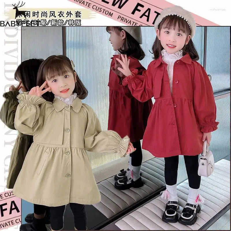 Manteau 2024 filles vestes Trench longs manteaux printemps automne vêtements bébé enfants coupe-vent enfants vêtements décontractés vêtement d'extérieur