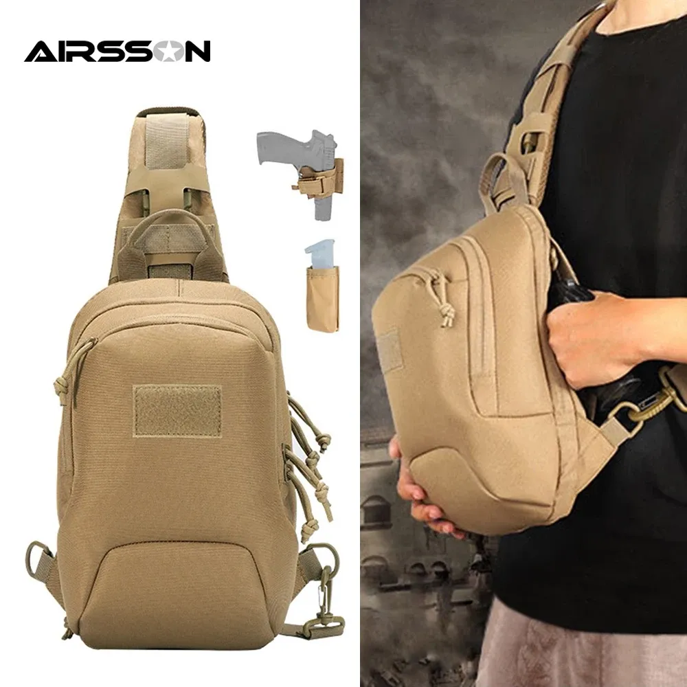 Sacs Tactical Gun Sac Holster Holster Maginage Cabined Part Pouch Sac à coffre Military Edc Pack Crossbody Sac pour chasse Camping