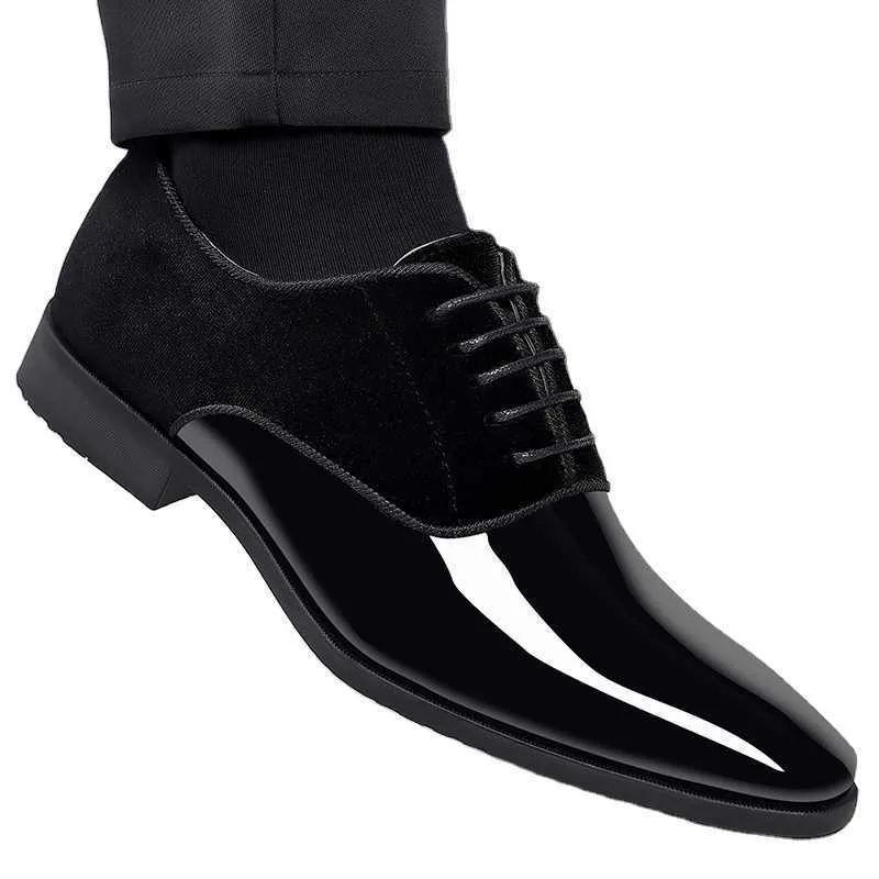 HBP Non-Brand STNM Zapatos de Cuero de Negocios Formales para Hombres Tendencia Ligera y Exclusiva Zapatos Individuales para Hombres Puntiagudos británicos de caña Baja