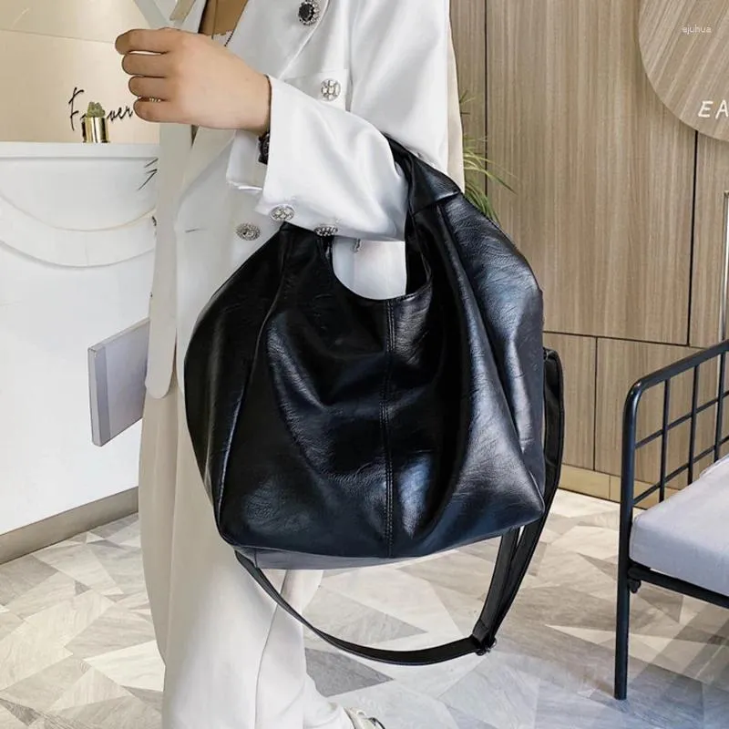 Totes Women Hobo Bag Large Handbags For 2024 Big Shoulder Bags Female Solid Color Simple Crossbody Leather Sac