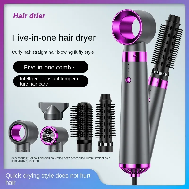 Dryer 3In1 Hair Dryer Negative Ion Professional Blow Dryer Home Hot Air Comb Straight Curly Hair Styling Hair Curler