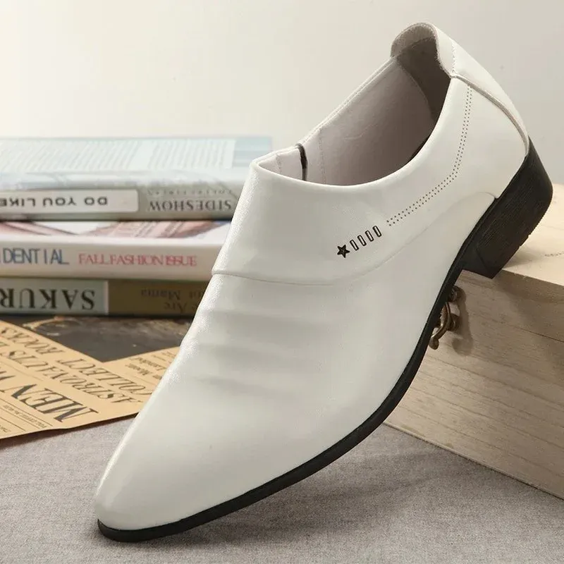 Shoes Business dress shoes men's wedding photography photo men's shoes young Korean version of British white casual shoes254