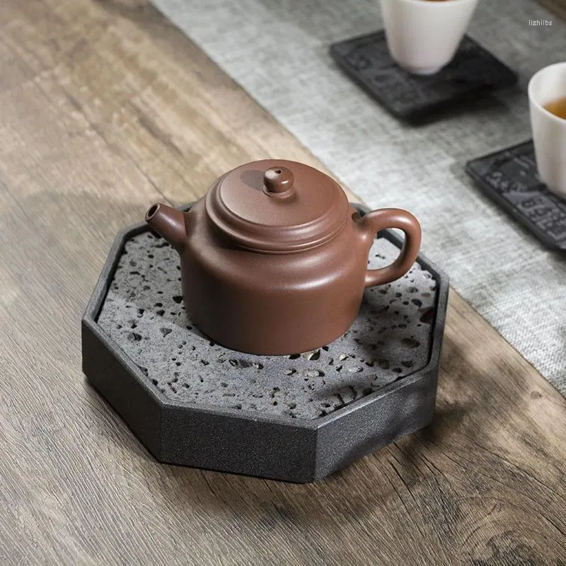 صواني الشاي Teatray Stone Teapot Trivets قابلة للفصل صفيحة ديكور عتيقة التايو الجدول إكسسوارات تعيين المنزل ديكور المكتب صينية