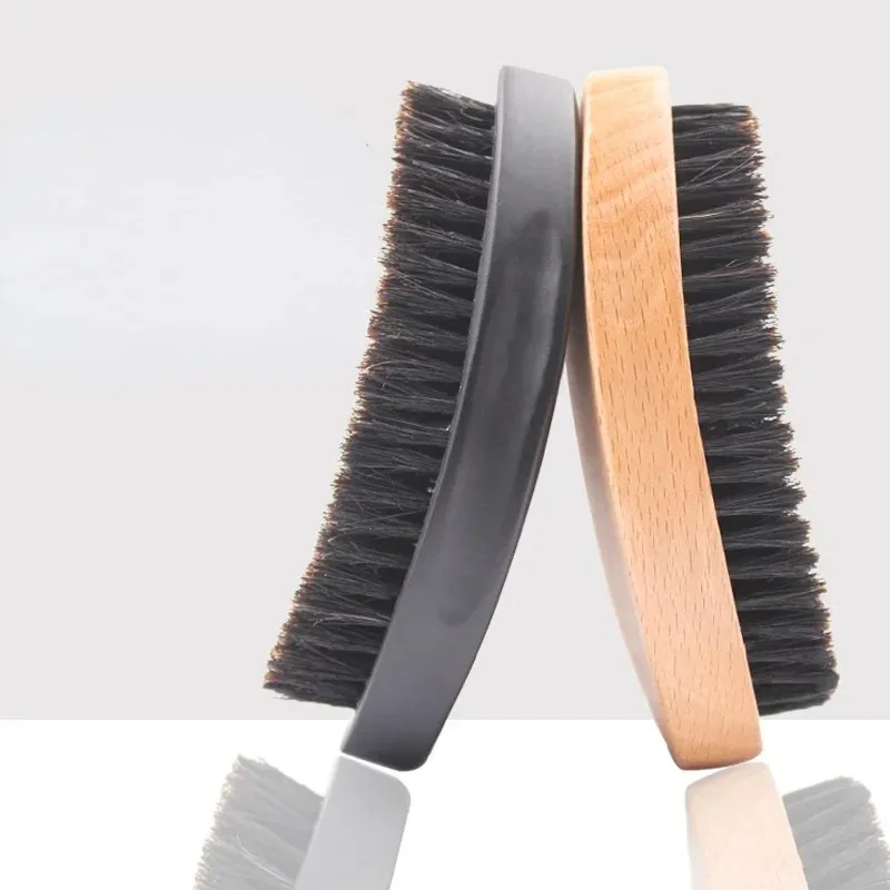 Spazzola capelli con setole ondulate Pettini capelli Pettine barba Grande manico in legno curvo Spazzola capelli antistatica Pettine Strumenti lo styling