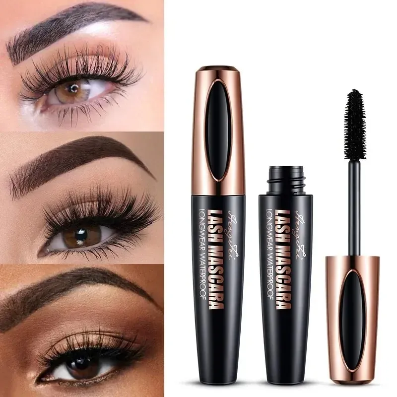 Mascara 4D épais, fin et bouclé, imperméable et résistant à la transpiration, effet durable 24h, sans bavures, outils de maquillage, 1 pièce