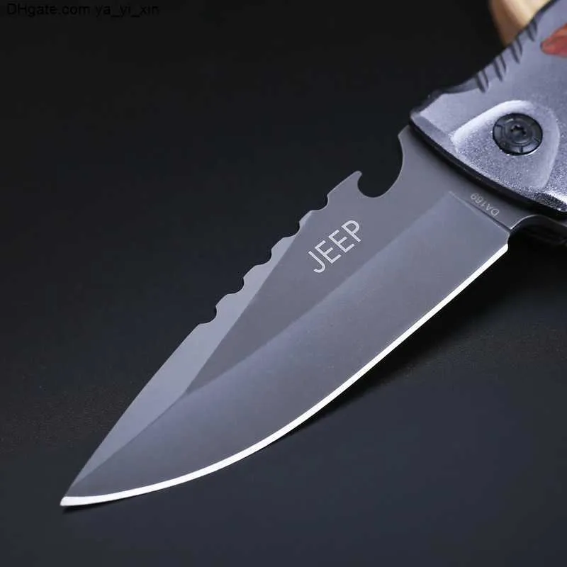 Aluminum handle outdoor folding knife camping Multifunctional folding knife camping Stainless steel knife Field knife